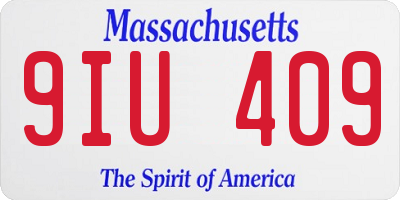 MA license plate 9IU409