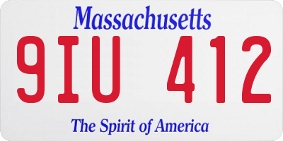 MA license plate 9IU412