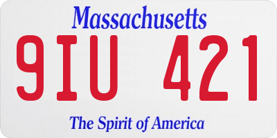 MA license plate 9IU421