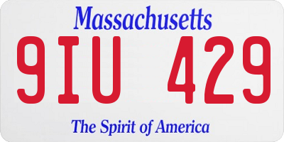 MA license plate 9IU429