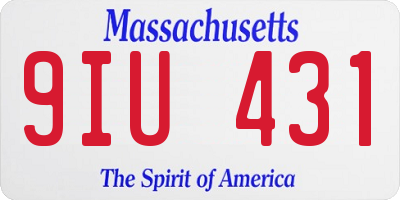 MA license plate 9IU431