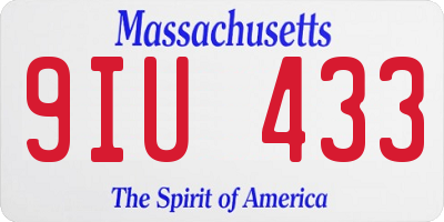 MA license plate 9IU433