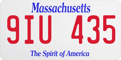 MA license plate 9IU435