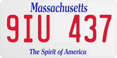 MA license plate 9IU437