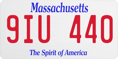 MA license plate 9IU440