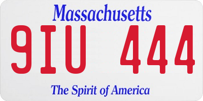 MA license plate 9IU444