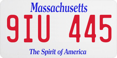 MA license plate 9IU445