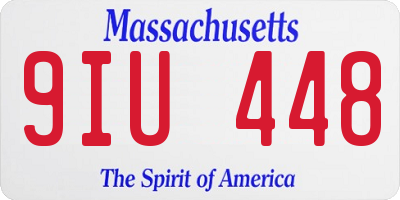 MA license plate 9IU448