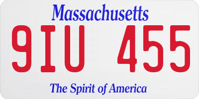 MA license plate 9IU455