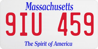 MA license plate 9IU459