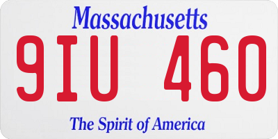 MA license plate 9IU460