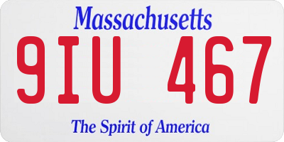 MA license plate 9IU467