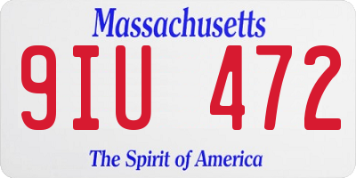 MA license plate 9IU472