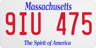 MA license plate 9IU475