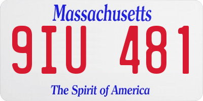 MA license plate 9IU481