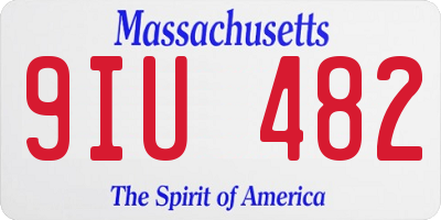 MA license plate 9IU482
