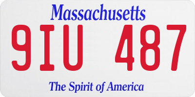 MA license plate 9IU487