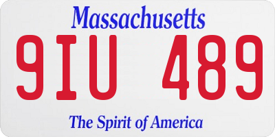 MA license plate 9IU489
