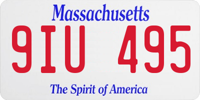 MA license plate 9IU495