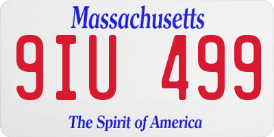 MA license plate 9IU499