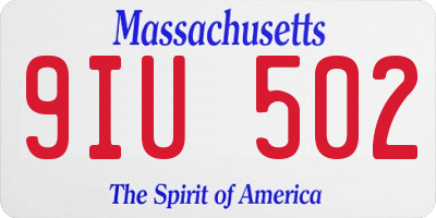 MA license plate 9IU502