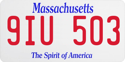 MA license plate 9IU503