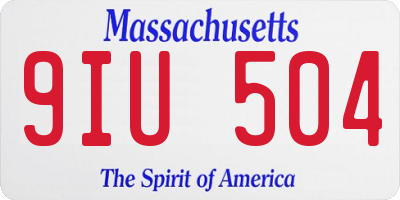 MA license plate 9IU504