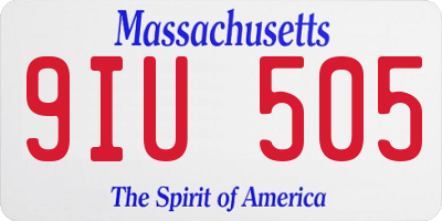 MA license plate 9IU505