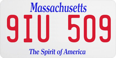 MA license plate 9IU509