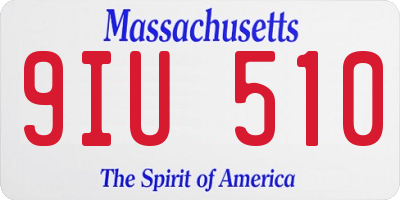 MA license plate 9IU510