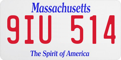 MA license plate 9IU514