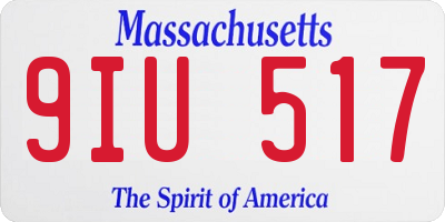 MA license plate 9IU517