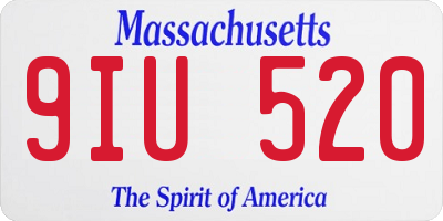 MA license plate 9IU520