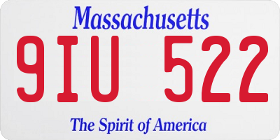 MA license plate 9IU522