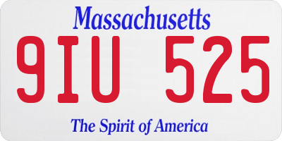 MA license plate 9IU525