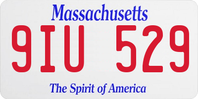 MA license plate 9IU529