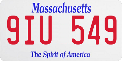 MA license plate 9IU549