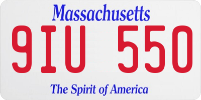 MA license plate 9IU550
