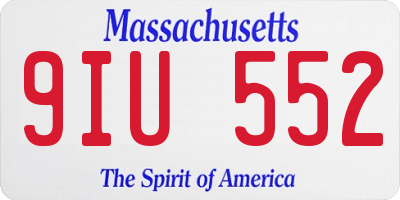 MA license plate 9IU552