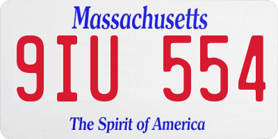 MA license plate 9IU554