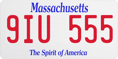 MA license plate 9IU555