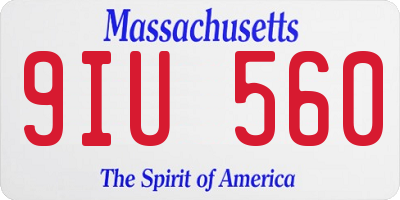 MA license plate 9IU560