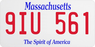 MA license plate 9IU561