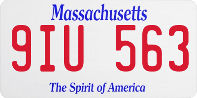 MA license plate 9IU563