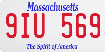 MA license plate 9IU569