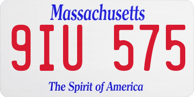 MA license plate 9IU575