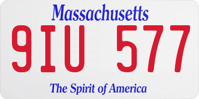 MA license plate 9IU577