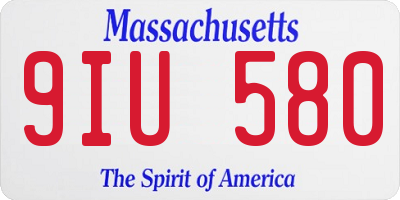 MA license plate 9IU580