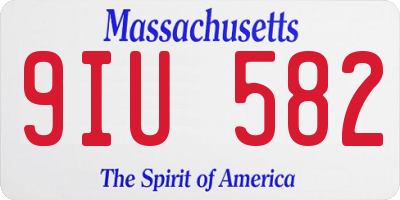 MA license plate 9IU582