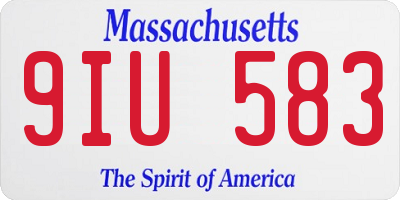 MA license plate 9IU583